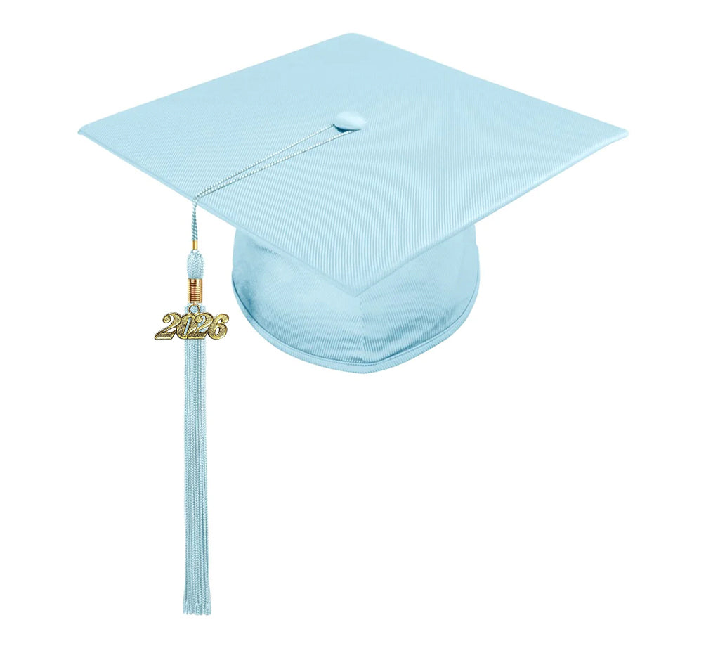 Shiny Light Blue Junior High/Middle School Cap & Gown