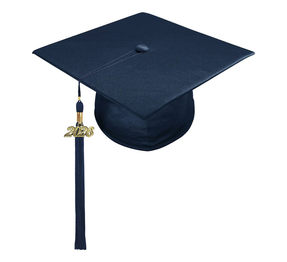 Shiny Navy Blue Junior High/Middle School Cap & Gown