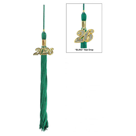 Matte Emerald Green Junior High/Middle School Cap & Tassel