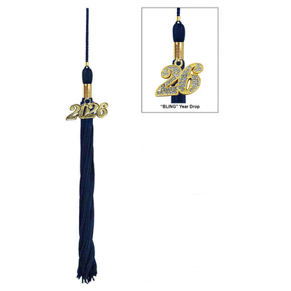 Matte Navy Blue High School Cap & Tassel
