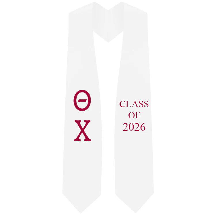 Theta Chi Lettered Stole w/ Year
