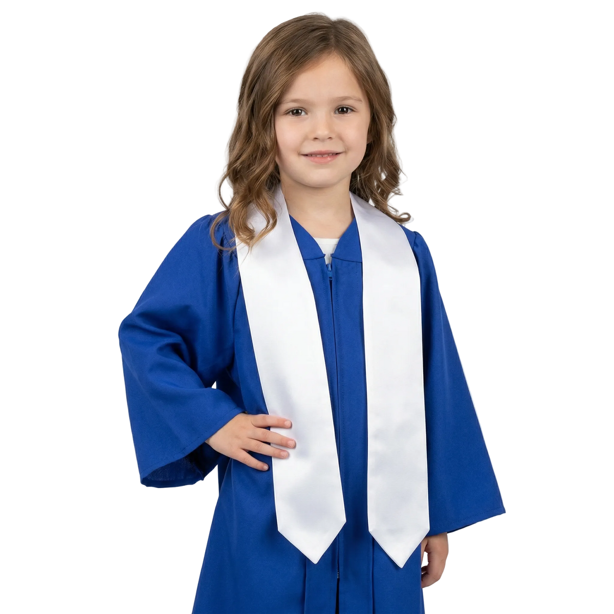White kindergarten and preschool graduation stole