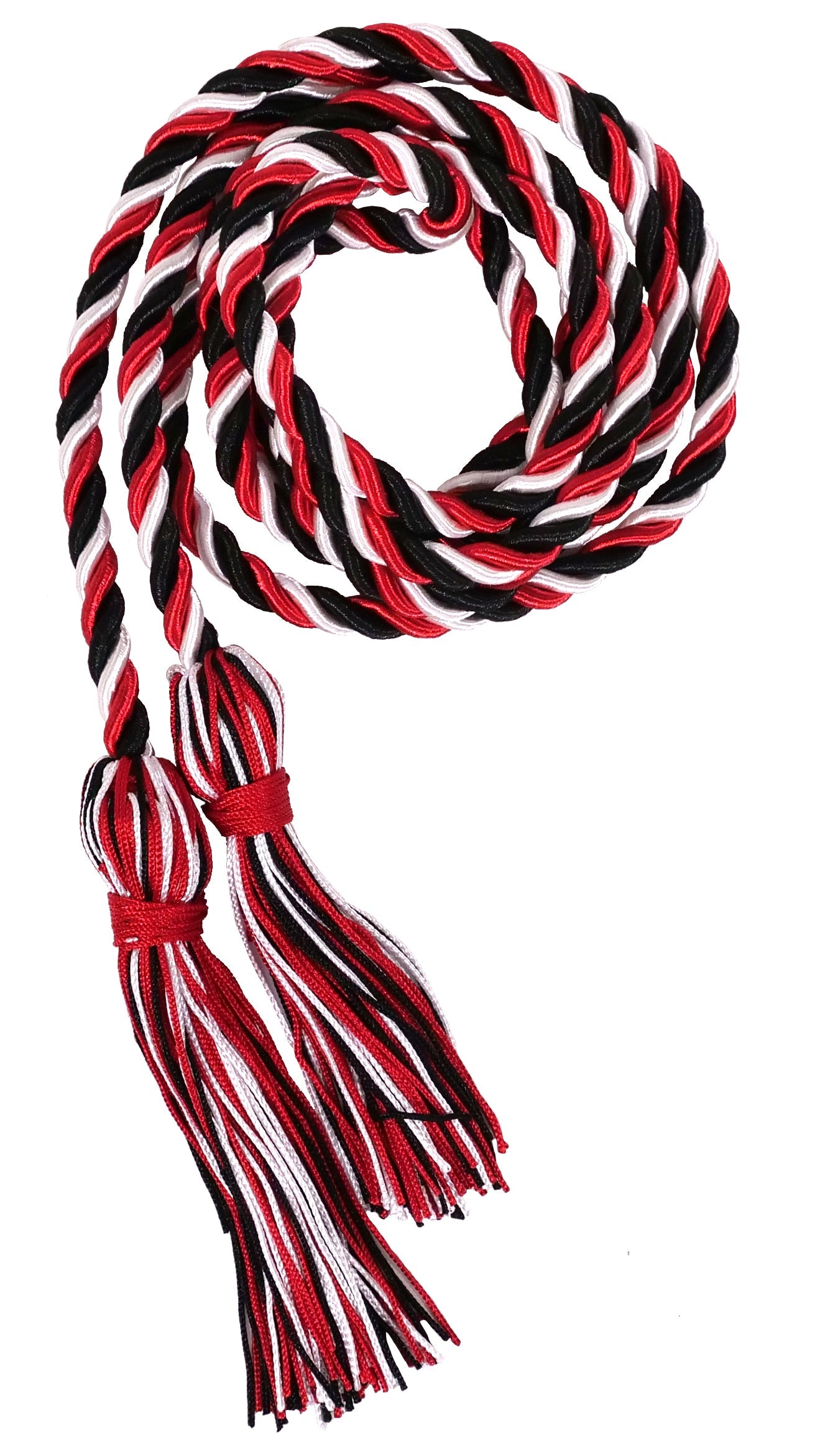 Black, Red and White Intertwined Graduation Honor Cord