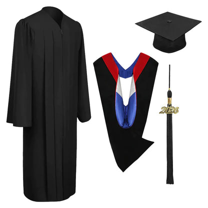 Matte Black Bachelors Academic Cap, Gown & Hood