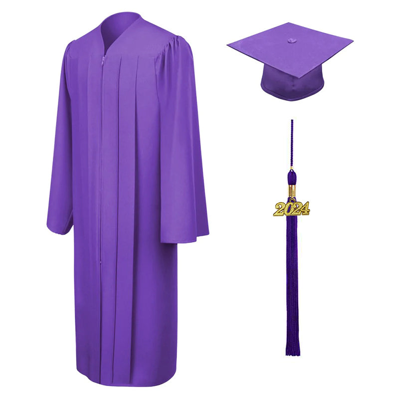 Matte Purple Bachelors Cap & Gown