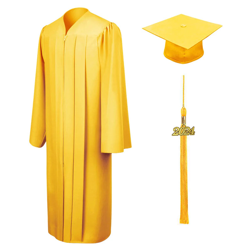 Matte Gold High School Cap & Gown