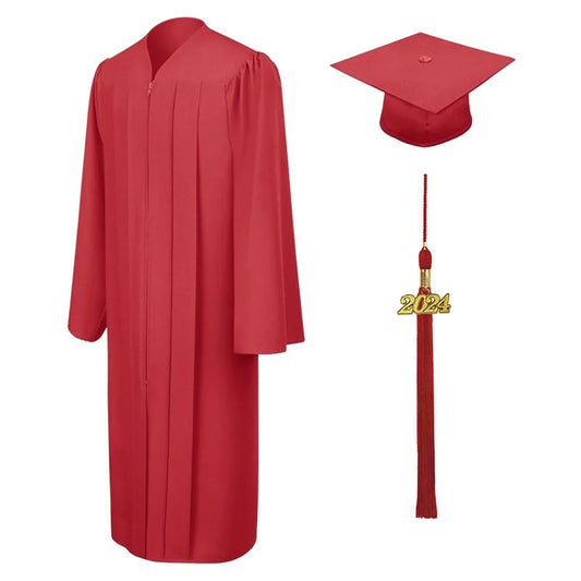 Matte Red Junior High/Middle School Cap & Gown