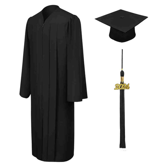 Matte Black High School Cap & Gown