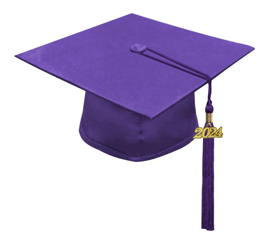 Matte Purple Junior High/Middle School Cap & Tassel
