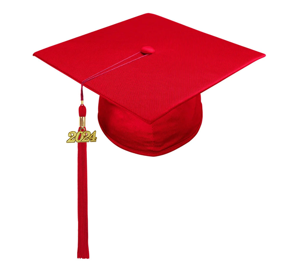 Shiny Red Bachelors Cap & Gown