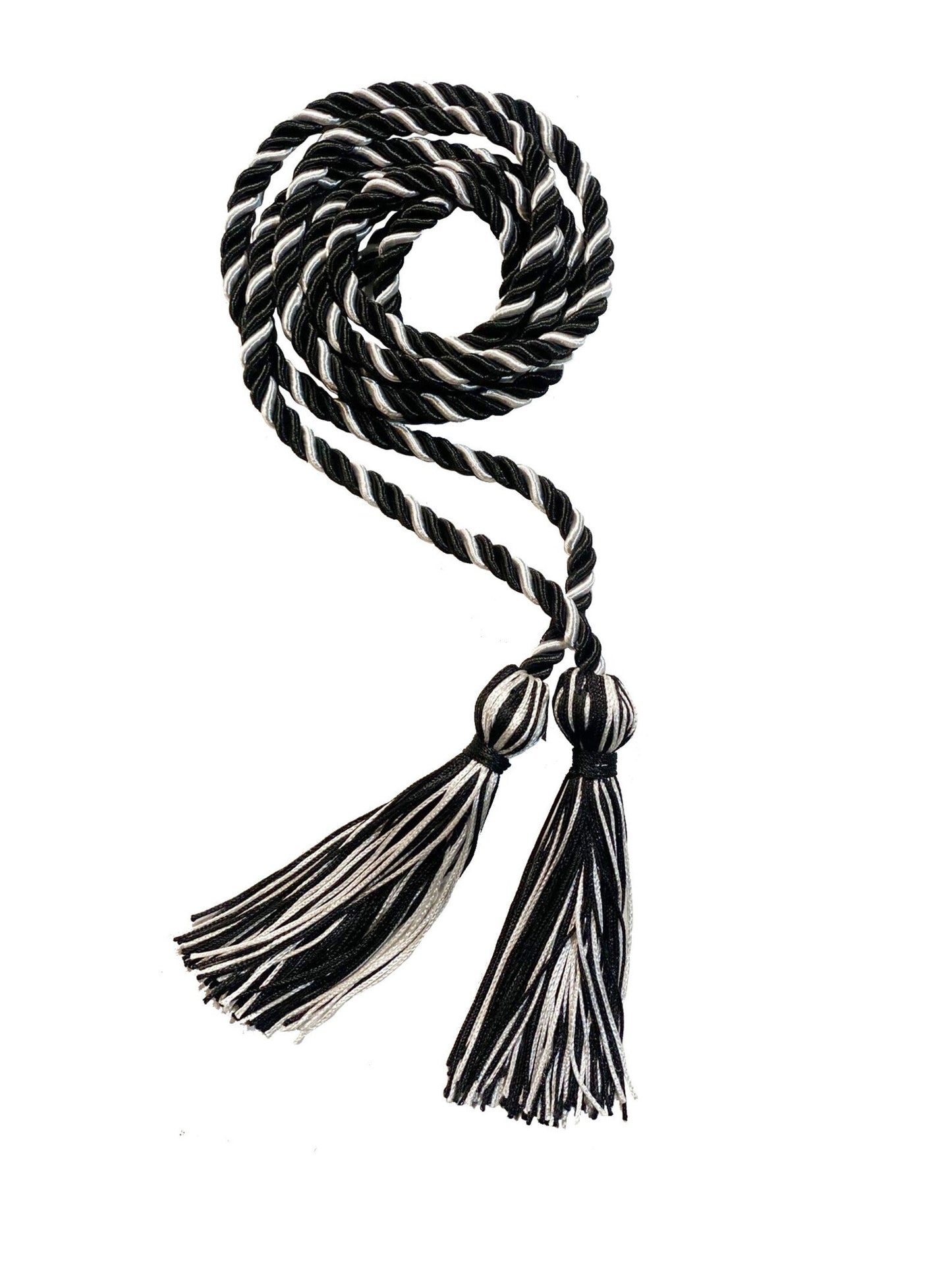 Black and White Intertwined Elementary Honor Cord