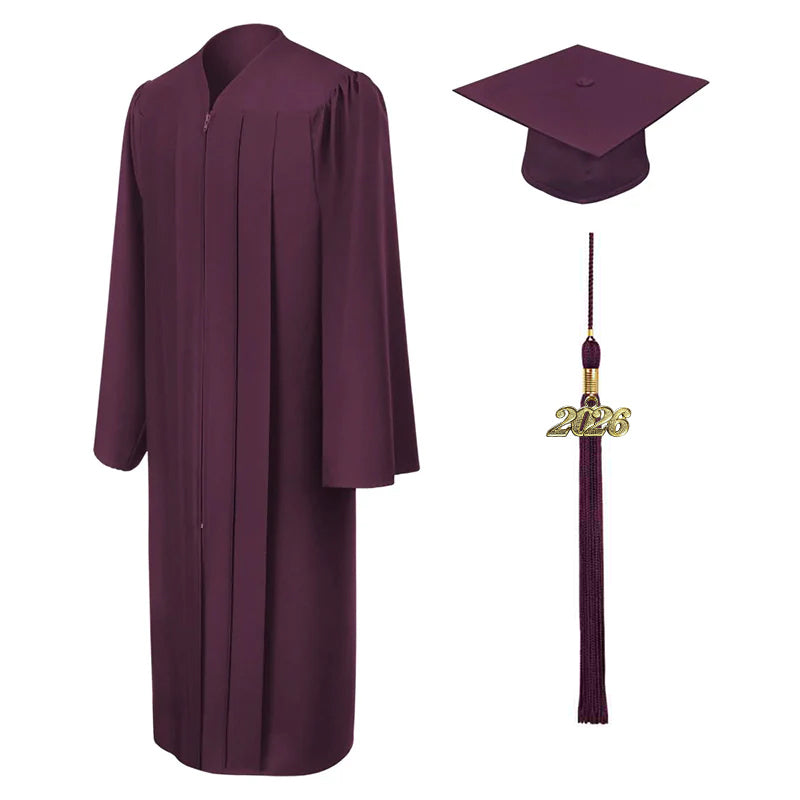 Matte Maroon Bachelors Academic Cap & Gown