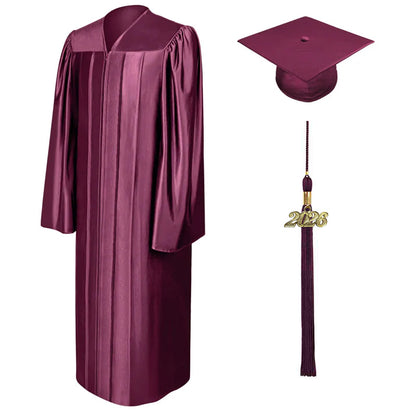 Shiny Maroon Bachelors Cap & Gown