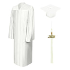 Shiny White Elementary Cap & Gown