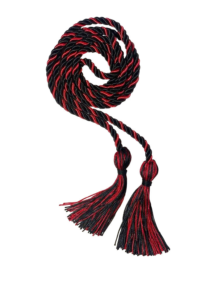 Black and Red Intertwined Honor Cord