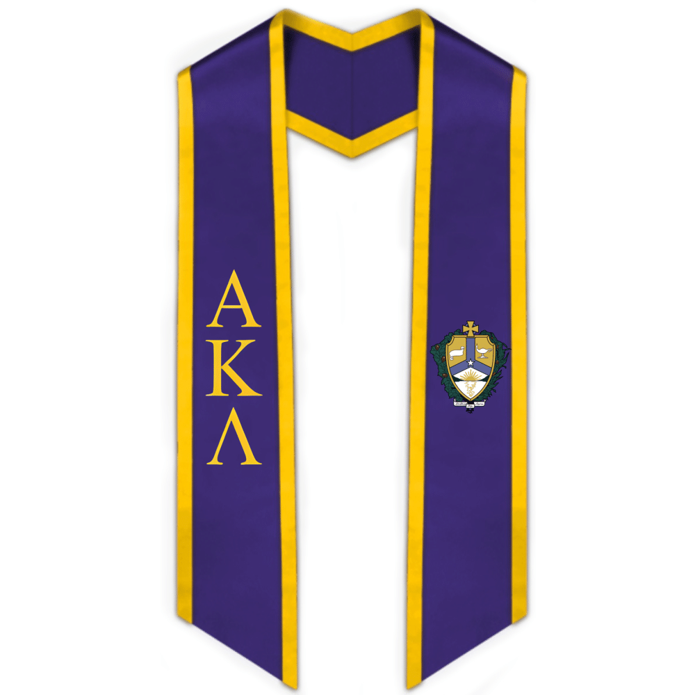 Alpha Kappa Lambda Trimmed Greek Lettered Graduation Stole w/ Crest