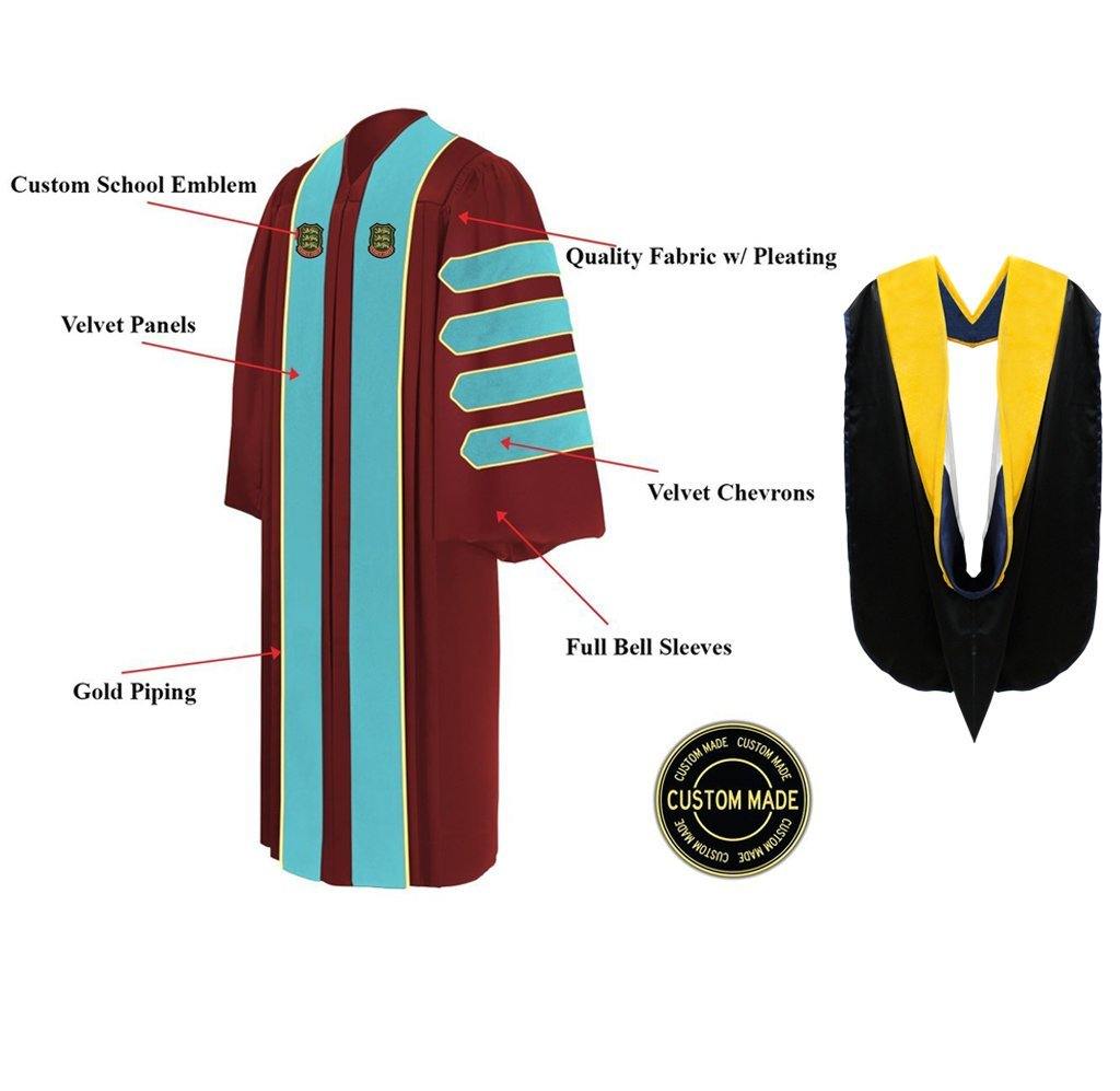 Custom Doctoral Graduation Gown and Hood Package - Doctorate Regalia ...