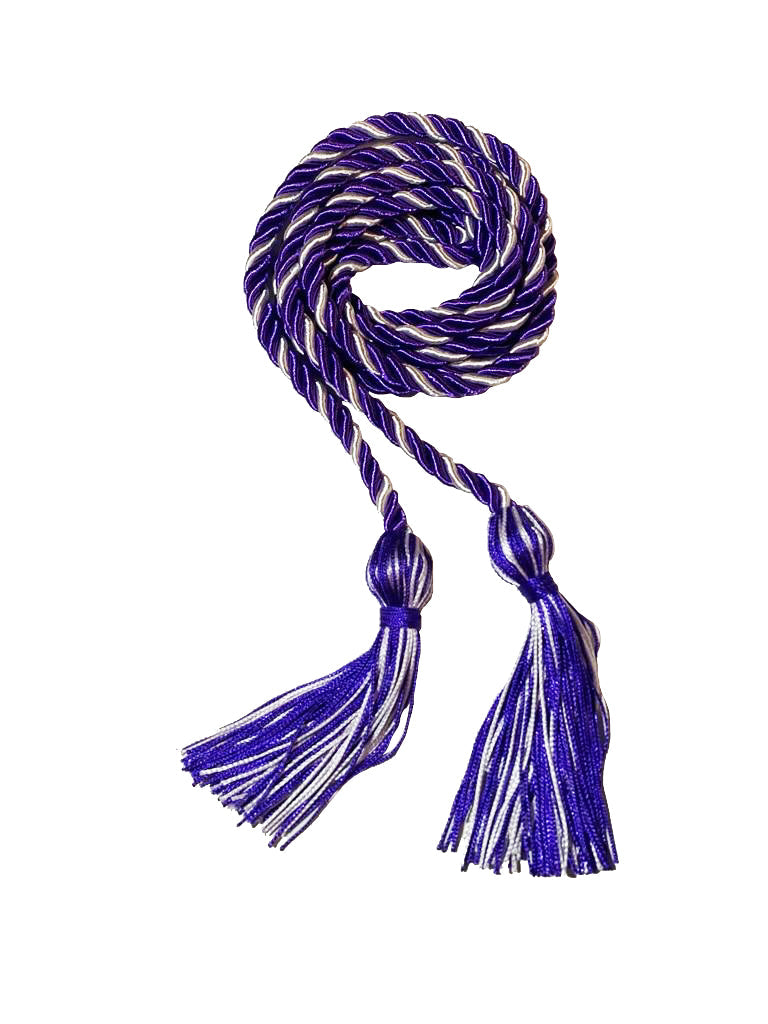 Purple and White Intertwined Honor Cord
