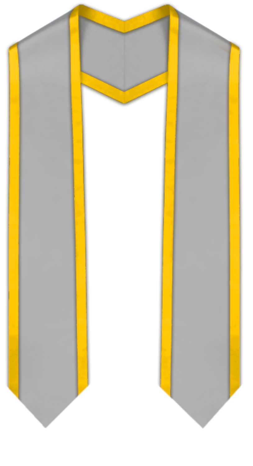 Silver Pointed Graduation Stole with Gold Trim – Gradshop