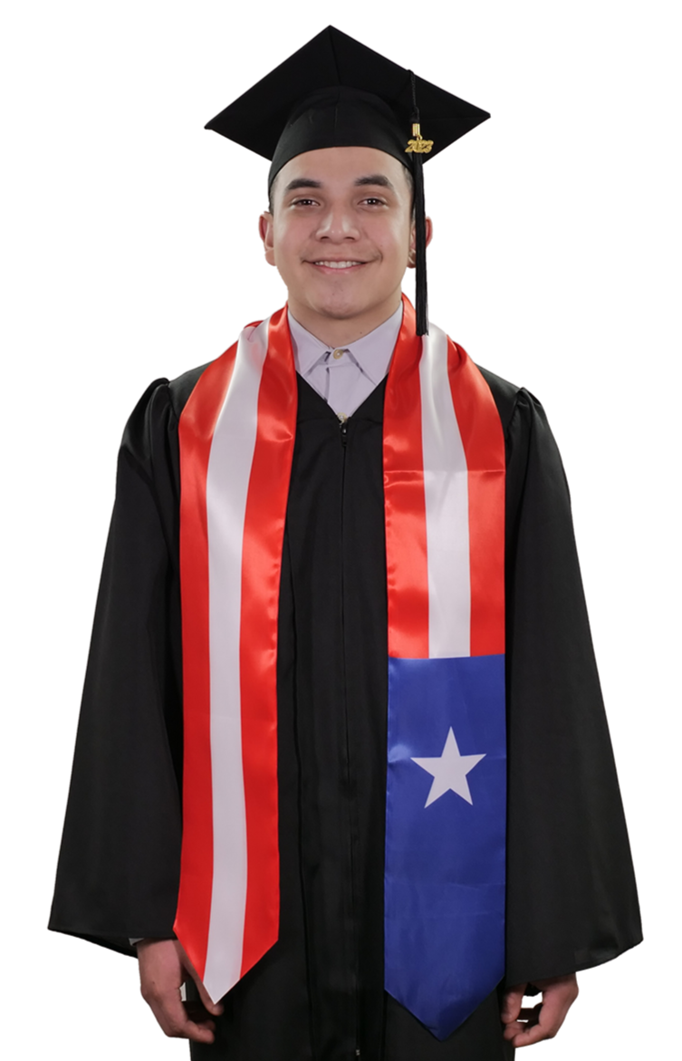 Puerto Rico Graduation Stole -  Puerto Rico Flag Sash