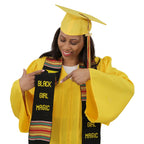 Black Girl Magic Graduation Kente Stole, Handwoven Kente Sash Cloth