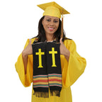 Christian Cross Graduation Kente Stole, Handwoven Kente Clergy Usher Cloth