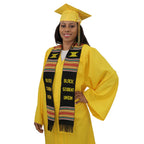 Black Student Union Graduation Kente Stole, Handwoven Kente Sash Cloth