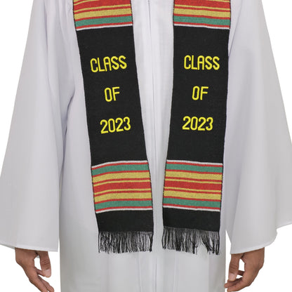 Class of 2023 Graduation Kente Stole, Handwoven Kente Sash Cloth