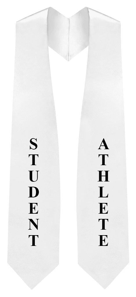 White "Student Athlete" Graduation Stole