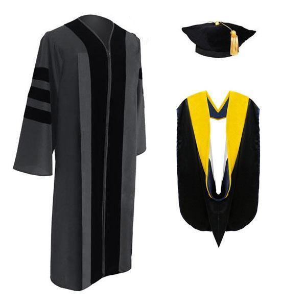 Classic Doctoral Graduation Tam, Gown & Hood Package - Graduation Attire