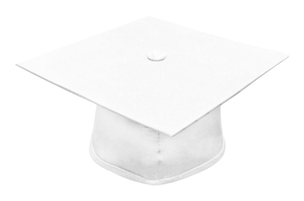 Matte White Bachelors Graduation Cap - College & University - Graduation Cap and Gown