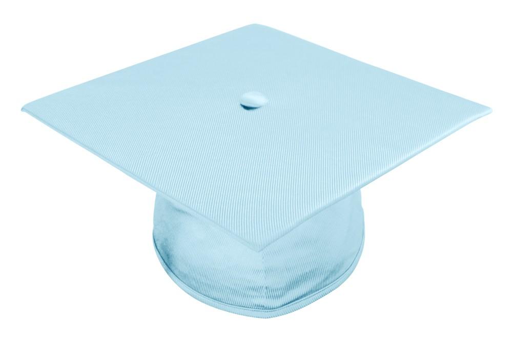 Shiny Light Blue Bachelors Graduation Cap - College & University - Graduation Cap and Gown