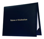Navy Blue Imprinted High School Diploma Cover