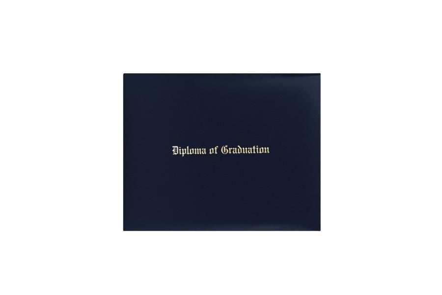 Navy Blue Imprinted High School Diploma Cover
