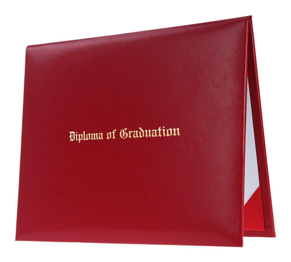 Red Imprinted High School Diploma Cover