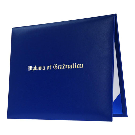 Royal Blue Imprinted Junior High/Middle School Diploma Cover