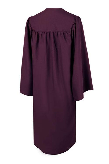 Matte Maroon High School Graduation Gown - Graduation Cap and Gown