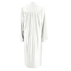 Shiny White High School Graduation Gown - Graduation Cap and Gown