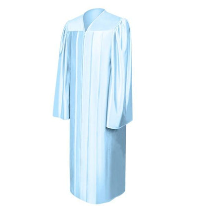 Shiny Light Blue High School Graduation Gown - Graduation Cap and Gown
