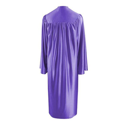 Shiny Purple High School Graduation Gown - Graduation Cap and Gown