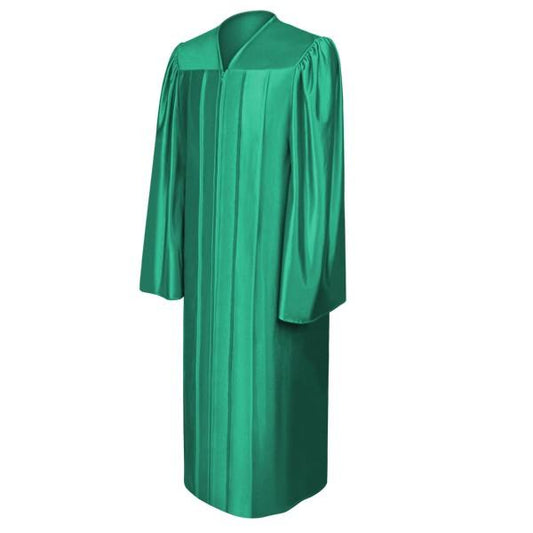 Shiny Emerald Green High School Graduation Gown - Graduation Cap and Gown
