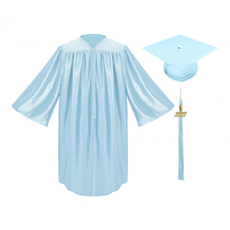 Shiny Light Blue Kindergarten/Preschool Cap & Gown