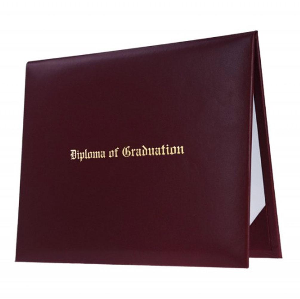 Maroon Imprinted High School Diploma Cover
